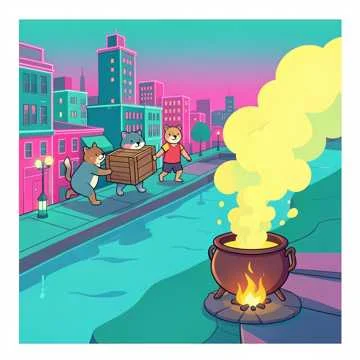 Лайка, Майка и Фуфайка вышли погулять. И конечно ж взяли короб для сетей. и…