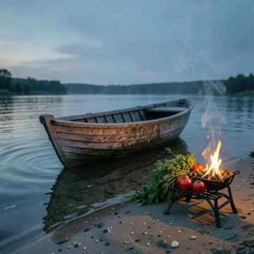 Мы вышли к реке с утра,