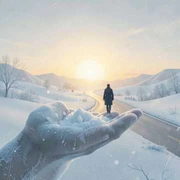 снег печалью в ладони растает