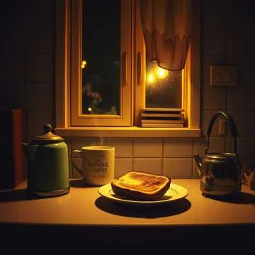 Город спит, а кухня светится тускло