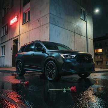 У подъезда чёрный Haval