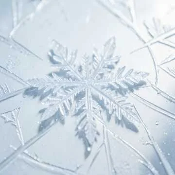 На землю падает снежинка,