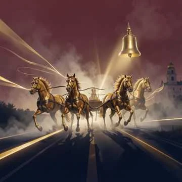 Не так ли и ты, Русь, что бойкая необгонимая тройка несёшься? Дымом дымится…
