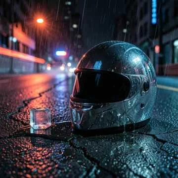 Блестит моя лысина в свете фар,