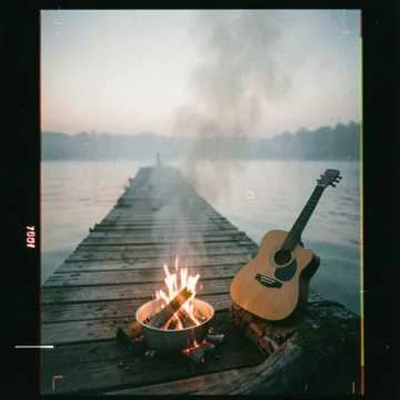 Трещит огонь, река течёт в туман,