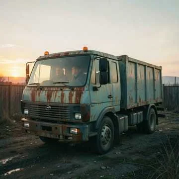 Дастан заводит КамАЗ на заре,