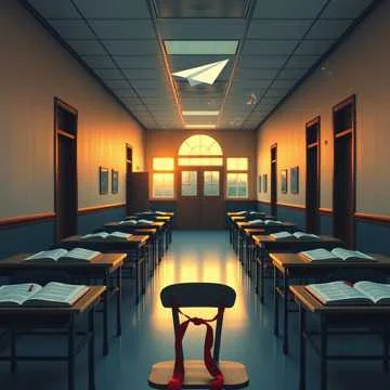 Наш тихий двор у школы на закате