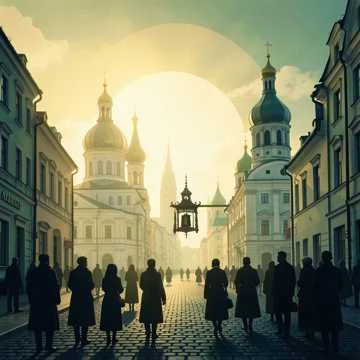 Под златом куполов, в рассветной дымке голубой,