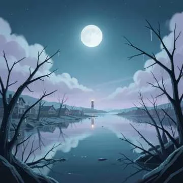 Утихли звуки. Тишина. Хозяйничает ночь.