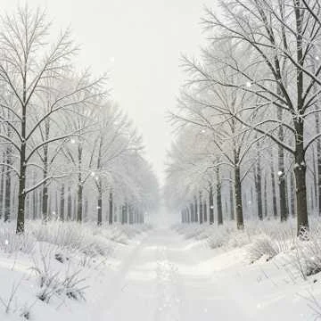 Snow swirls in a white waltz