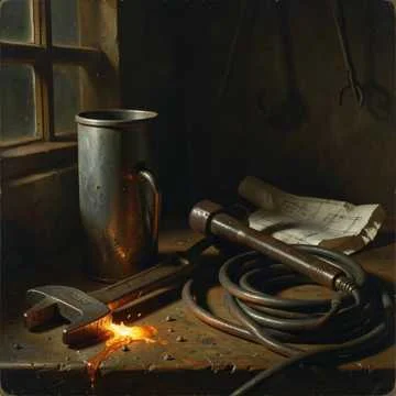 Слесарь в цех зашёл с утра,