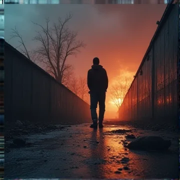 Холодный подъезд, на стенах нацарапано «жди».