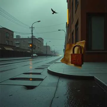 На остановке рваный плакат