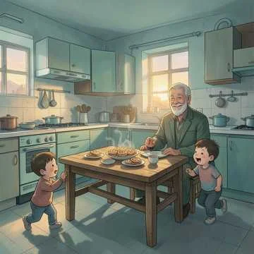 Дедушка Магамед-Али с рассветом встречает зарю.