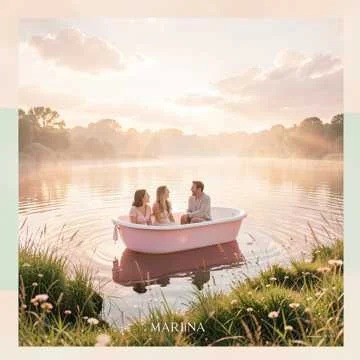 Марина на траве смеётся,
