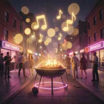 музыка качает, на локо стрит все отдыхают, день рожденья отмечают, кура гриль,…