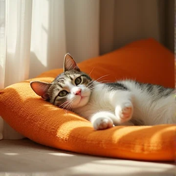 ОрАнжевая лежАнка — для котА как нОвый трОн,