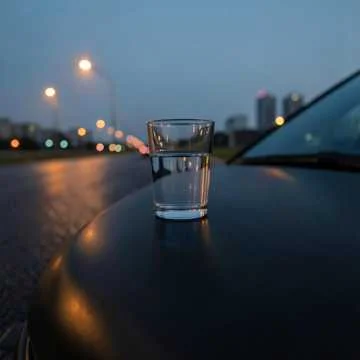 Вечер садится на капот,