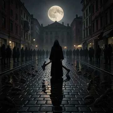 Площадь. Молчаливая толпа.