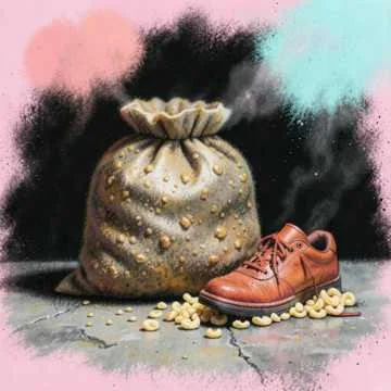 Артемка жует сухарики