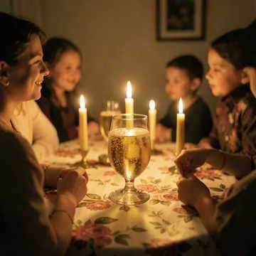 За столом собрались все родные,