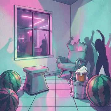 Глеб на табуретке, Саня у окна,