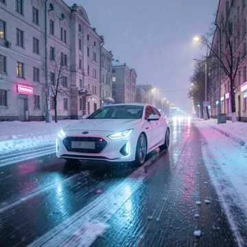 Киа катит по шоссе,