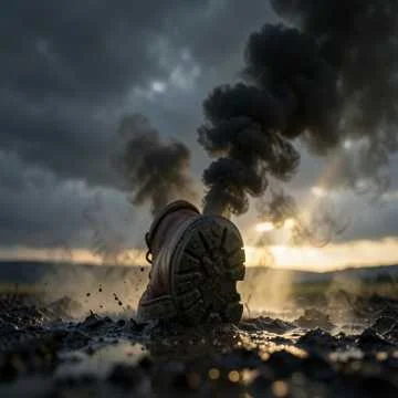 Дым над полем черным-черно