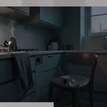 На кухне стынет чай.