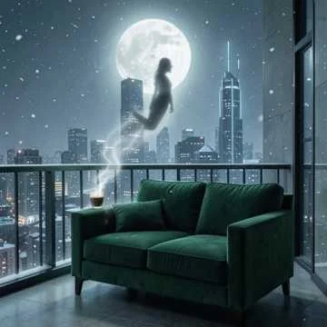 We sat on that old green couch, third floor