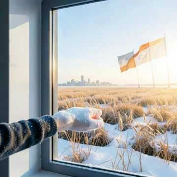 Утро в окне, как флаг на ветру