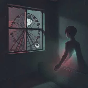 真夜中の窓に映る顔 誰もいないのに笑ってる