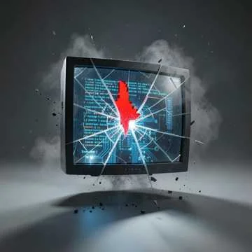 Тишина трещит, как битый код,