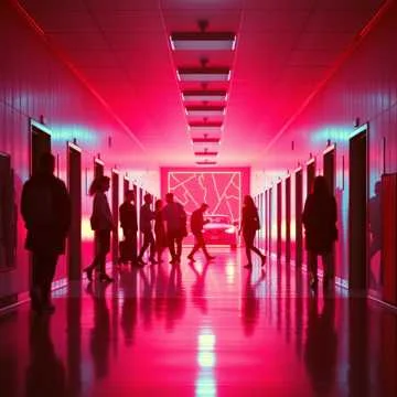 Школьный выпускной, суровые парни и красивые девушки в выпускных платьях, все…