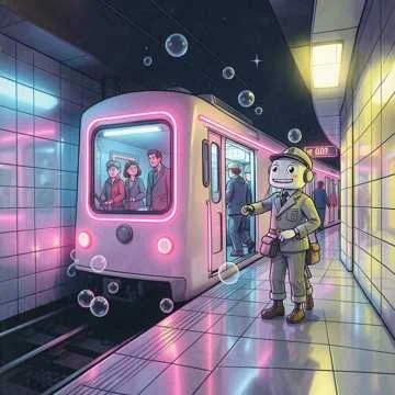 Мы после работы едем в метро, озон джоб. Я, наташа и дима, Лёша ушел.