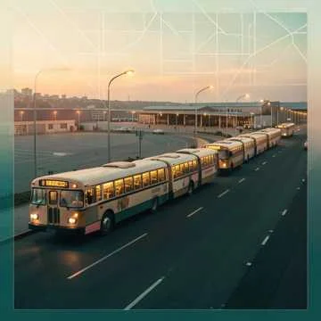 С утра автобусов колонна