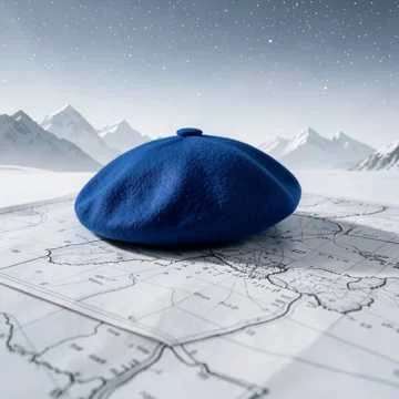 В небе голубом голубой берет