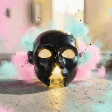 Когда погаснут фонари, маска летит на пол.