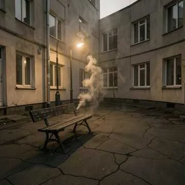 Серые дворы, фонари горят едва,