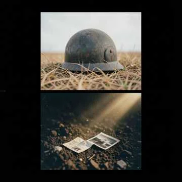 На каске пыль, на рукаве — трава,