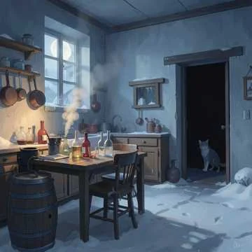 Снег по щиколотку, двор весь в дыму,