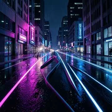Ночной проспект, огни летят назад,