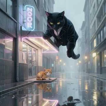 Two little kittens, one rainy day,