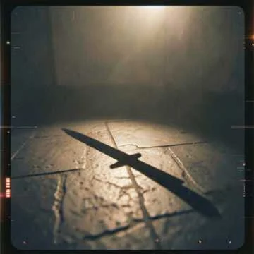 Silent clown with a dagger in his hand