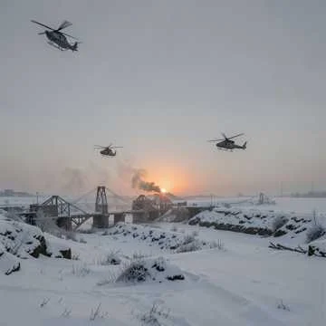 Вертушки шли над тёмной мглой,