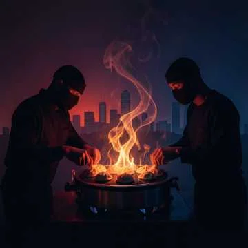 На кухне дым, жара, будто плавится металл,