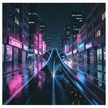 Ночной проспект, огни летят назад,